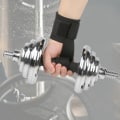 Miniatyrbillede 6 af 8: 1 par håndledsbeskytter løftestropper til vægtløftning Bodybuilding styrketræning sort