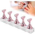 Miniatyrbild 4 av 5: Magnetisk Nagelövningsbas Rosa Nageltipshållare för Manikyrverktyg Falska Naglar