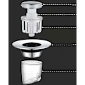 Miniatyrbild 4 av 5: Badrumsavloppsplugg, Pop Up Diskbänksplugg Avloppsfilter Badkarspropp