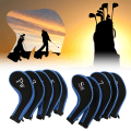 Pikkukuva 6 / 8: 10 kpl neopreenigolfmailan rautapäänsuojukset set case golftarvike (tummansininen)