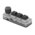 Miniatyrbillede 8 af 8: Mini tastatur 3 taster 1 knap programmerbar USB BT forbindelse blå switch mini mekanisk tastatur med RGB LED