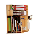 Miniatyrbillede 4 af 6: Desktop Organizer Multipurpose Modern Simple Style Wood Desktop Opbevaringshylde til hjemmeskolekontor Kirsebærtræ