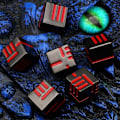 Miniatyrbild 4 av 5: Metalltärningar, 6 st Tunga Solida Metalliska Tärningsset för Röd Svart
