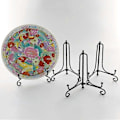 Miniatyrbillede 5 af 5: (4 pakke) Jern Display Stand, Sort Jern Staffeli Plade Display Foto Holder Stand, Viser Billede Fra