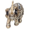 Miniatyrbillede 2 af 8: Elefant Statue Figur Figur Feng Shui Resin Dyre Ornament Kunst Håndværk Desktop Dekoration Guld M 10x5x10cm