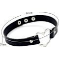 Miniatyrbilde 5 av 5: PU Imitasjon Lær Gotisk Punk Choker Kort Halskjede med Hjerteformet Kobling (Svart)