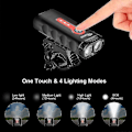 Miniatyrbilde 4 av 5: Sykkellys, Kraftig 2400 Lumen, 4400mah, Sykkellys Frontlys USB Oppladbar LED Frontlykt Lampe, 4 Lysmoduser, Vanntett IP65 For Camping
