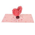 Miniatyrbilde 4 av 8: Hjerteformet Sakura 3D gratulasjonskort Utsøkt gravering Skrivbar 3D gratulasjonskort for Valentinsdag morsdag