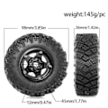 Pikkukuva 2 / 5: Rengassarja 1/10 RC Crawler -autoihin TRX4 D90 Axial SCX10 II III Hopea