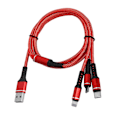 Pikkukuva 6 / 8: 3 in 1 Multi latauskaapeli 3A datakaapeli Type‑C/for IOS/Micro USB liittimellä 1.2MRed