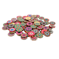 Miniatyrbilde 8 av 8: 100 stk tre knapper retro blomstermønster holdbare 25 mm DIY tilbehør for søm og håndverk