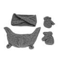 Miniatyrbilde 4 av 8: Søt babylue, hansker og skjerf sett polyester fiber dobbelt lag holder varm vinterlue hansker skjerf