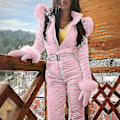 Miniatyrbillede 1 af 5: Vinter Kvinders Pink Vandafvisende Ski Dragt Jumpsuit Udendørs Sne Dragt 3XL