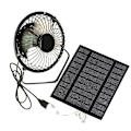 Miniatyrbillede 1 af 5: 5w 5v Solpaneldrevet Ventilator, Mini Bærbar Ventilationskøleventilator 4-tommer Usb Bærbar Ventilator Til Ca-B5