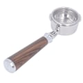 Pikkukuva 3 / 8: 58mm pohjaton portafilter puukahvalla, kaksoiskorvainen kahviportafilter GAGGIA-kahvikoneelle, musta hapan oksa