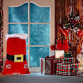 Miniatyrbillede 5 af 5: Julemandssæk Oversized Julemandsbælte Snøresæk Rød Julemand Snøresæk Stofpose Jule Personlig Julemandssæk Snøre Gavepose Til Ch