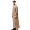Miniatyrbild 2 av 4: Islamisk herr lång kappa Dubai arabisk Thobe Kaftan kläder - Kamelgrå