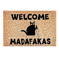 Pikkukuva 1 / 5: Tumma Kissa Welcome Madafakas Kokopainettu Ovimatto Hauska Ovimatto