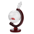 Miniatyrbild 8 av 8: Vacker väderprognos Crystal Windstorm Glas Trä Bas Globe Form Skrivbordsrum