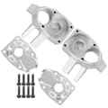 2 stk. styrekopphus i aluminiumslegering for foraksel til Axial Capra SCX10 III RC-bil, sølv