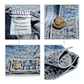 Miniatyrbilde 2 av 3: Ripped ermeløs denimjakke XL blå