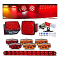 Miniatyrbillede 2 af 5: 12V Firkantet LED Trailer Lys Kit, IP68 Markeringslys til Nummerplade