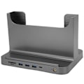 Miniatyrbild 3 av 8: Vertikal PC-ställ 8 i 1 Dockningsstation Stabil Signalöverföring Mini PC-ställ för OS X Office Interface Expansion Space Grey