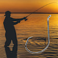 Miniatyrbillede 6 af 8: 100 stk. 8/0# Skarpe fiskekroge med høj kulstofstål med modhage lokkemad fiskegrej