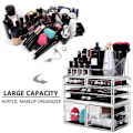 Miniatyrbillede 3 af 4: Makeup Organizer 3 Dele Akryl Kosmetik Opbevaringsskuffer og Smykkeudstillingsboks