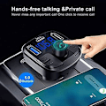 Pikkukuva 5 / 5: Bluetooth 5.0 FM-lähetin, handsfree-autosarja QC3.0 USB-portilla, auton o-sovitin tukee MP3-soitinta U-levyä TF-korttia värikkäällä valolla