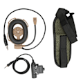 Miniatyrbillede 1 af 8: Hjelm Headset Justerbar Motorcykel Unilateral Ørestykke med U94 PTT til Yaesu Vertex VX‑6R VX‑7RBrown