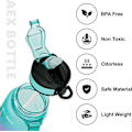 Miniatyrbillede 5 af 5: 1 Liter Motiverende Sports Vandflaske med Sugerør & Tid, BPA-fri hydrogen Drikkevandsflaske til Børn til Sport & Udendørs [Grøn-Pink]