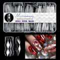 Miniatyrbild 1 av 5: Balett Lösnaglar Mandelformade Klara 3D Diamant Akrylharts Heltäckande Nagelkonst Förlängningsverktyg7