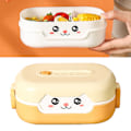 Miniatyrbilde 6 av 8: Barnehage Cartoon Container 700ml Dobbeltisolert Mikrobølgeovnbar Matboks for Piknik Orange