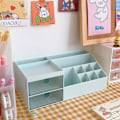 Miniatyrbillede 1 af 5: Skrivebordsopbevaringsboks Multi Grid Design Sød Smuk Skrivebordsarrangør Opbevaringsboks til Stationery Pens Lysegrøn