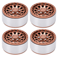 Pikkukuva 1 / 8: 4 kpl Beadlock RC-auton pyörännavan sarja 1,9 tuuman alumiiniseoksesta valmistettu rengasvanne 1/10 1/12 1/14 kauko-ohjattaviin autoihinRuskea