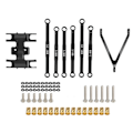 Miniatyrbillede 1 af 8: 6 stk. trækstangsæt til SCX24 Aluminiumlegering Letvægts Ekstraordinært design 1/24 trækstangsæt til Axial SCX24 RC bil Sort