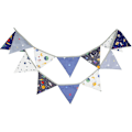 Miniatyrbillede 1 af 5: Flerfarvede Vintage Blomster Trekant Flag Stof Banner Guirlander Til Bryllup, Fødselsdagsfest
