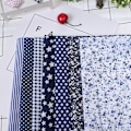 Miniatyrbillede 4 af 8: 7 stk 50*50 cm Bomuldsstof DIY Assorted Squares Pre Cut Sengesæt Quarters Bundle (blå)