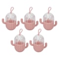 Pikkukuva 1 / 8: 5 kpl Cactus Shape Beauty Egg Säilytyslaatikot Läpinäkyvä meikkisieni Organizer Kauneusmunanpidike puuteripuhvikorvakoruille