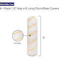 Miniatyrbild 5 av 5: Pro Grade - Målarrolleröverdrag - 1/2 X 9 Tum Mikrofiber 6-pack