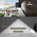 Miniatyrbillede 4 af 4: Udendørs solcellelamper, [4 pakke 144 LED'er] Vandtætte solcelledrevne lamper med bevægelsessensor, 3 tilstande LED spotlight solcelle sikkerhed trådløs væglampe