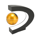 Miniatyrbillede 3 af 8: Magnetisk levitationsklode gylden indbygget LED frostet tekstur C-formet 3 tommer 12V 1A Magnetisk levitationsklode ornament til legetøj EU-stik 100‑240V