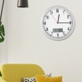 Miniatyrbillede 2 af 8: Multifunktionelt moderne vægur med datotemperaturvisning Hjemmekontor soveværelse dekoration