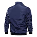 Miniatyrbillede 2 af 3: Solid Blå Bomberjakke til Mænd, Tyk og Varmt Casual Style (Størrelse 2XL)