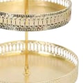 Miniatyrbillede 8 af 8: Dobbelt lag kagefad dekorativ kobber guld kiks dessert display plade til bryllup udhulet lodret korn