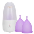Miniatyrbild 2 av 8: Återanvändbar menstruationskopp för kvinnor Lady Menstruationskopp Rengöringsmaskin Set (EU-kontakt 110240V)(Renare menskopp Lila sS)
