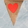 Miniatyrbild 4 av 7: Kärlek Triangel Linne Hängande Flaggor Banner Vimpel för Bröllop Brud Dusch Förslag Dekoration