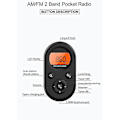 Miniatyrbillede 4 af 5: Mini FM/AM Radio Bærbar Lomme 76-108MHz Genopladelig Radiomodtager Med LCD Display Baggrundsbelysning L-DT