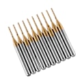 Miniatyrbillede 5 af 8: 10 stk. Titanium Coat Tungsten Carbide End Mill Gravering Bits Fræser 3.175mmx1mm